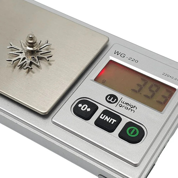 Sterling Silver Modernist Artist Signed Snowflake Lapel Pin Vintage - Picture 5 of 6